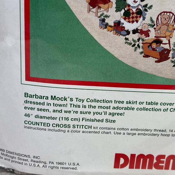 Dimensions Cross Stitch Barbara Mock Toy Collection Tree Skirt 8393 Christmas - Picture 4 of 6